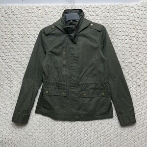 New Look Hooded Jacket Women Small Army Green Military Utility Light Weight Coat